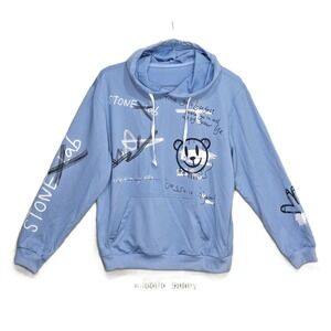 STONElab x CUSSIE Hoodie – Light Blue – Size Small